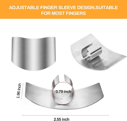 Niupiour Finger Guards for Cutting Food, Kitchen Tool Finger Shield | Steel Finger Protector for Slicing, Dicing and Chopping Vegetables, Protect from Knife Cutting, Knife Guard Saver, 4 Pack