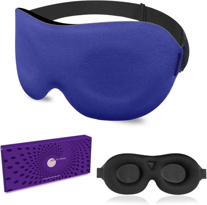 DTS Eye Sleep Mask for Side Sleepers Men Women Zero Eye Pressure 3D Cups Complete Light Blocking Night Blindfold with Adjustable Strap Shade Cover Sleeping Mask for Travel Nap Work Home (Black)