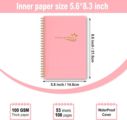 Wellness Planner & Fitness Log - Daily Diet & Health Journal with Weight Loss, Wellness Journal Notebook for Tracking Fitness, Sleep, Nutrition, Meal, Habits, A5(5.8 x 8.6 inch) (Green)
