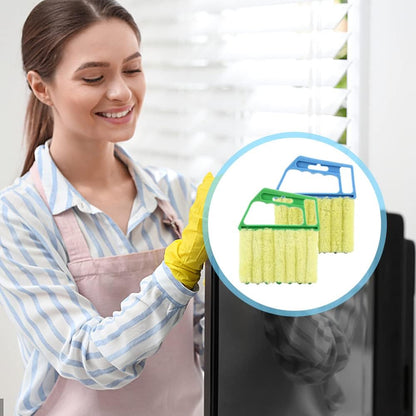 Mwellewm 2Pcs Window Venetian 7 Finger Dusting Cleaner Tool and 1Pc Window Blind Cleaner Duster Brush Hand-Held Window Shutters Venetian Shades Brush for Air Conditioner Duster Dirt