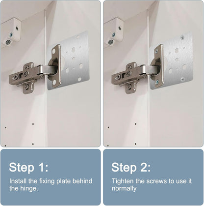 uxcell Cabinet Hinge Repair Plate, 2 Set 90mm/3.54" Stainless Steel Kitchen Cupboard Door Hinge Repair Plate Kit Includes Fixing Screws for Wooden Kitchen Cabinet Doors, Black