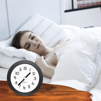 Alarm Clock with Backlight, 4 Inches Cute Analog Round Digital Quartz Clock, Non Ticking, Battery Operated ,Frosted Texture, Simply Design for Living Room, Bedroom ,Bedside, Desk Decorative(Pink)
