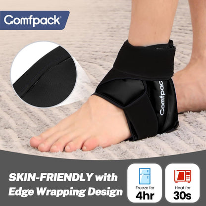 Comfpack Heel Ice Pack Wrap for Plantar Fasciitis Relief, Ankle Ice Pack | FSA Eligible, Ice Pack for Injures Reusable, Gel Cold Pack Warp for Achilles Tendonitis, Swelling, Ankle Sprain, Heel Pain
