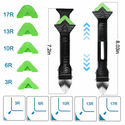 Silicone Caulking Tool,5 in1 caulk remover tool with Grout Scraper,caulking tool kit，Adhesive Residue Scraper Seam Repair Tool Kit for Kitchen Bathroom