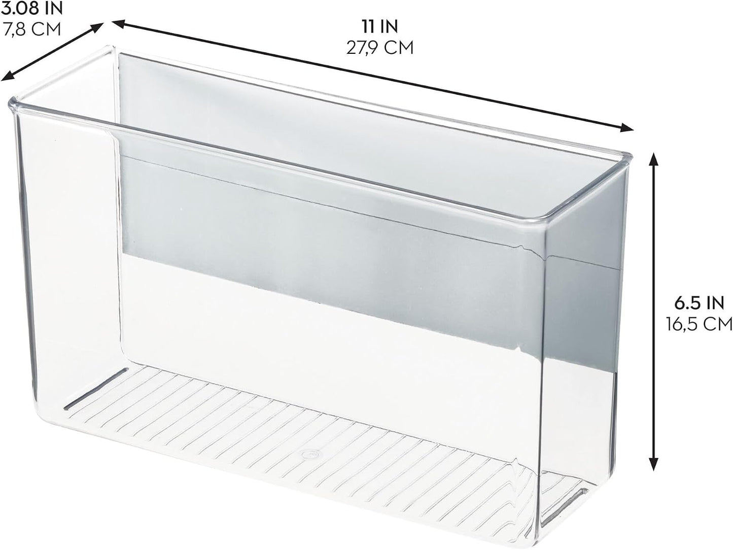 iDesign Magnetic Small Clear Plastic Organizer Bins | Laundry Room Storage