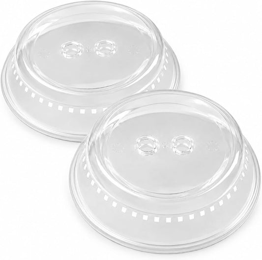 LEAL 2PK Microwave Splatter Cover 10.5” Clear Microwave Food Cover, BPA-Free Dishwasher Safe Microwave Plate Cover with Steam Vents, Reusable Splatter Guard for Kitchen Heating