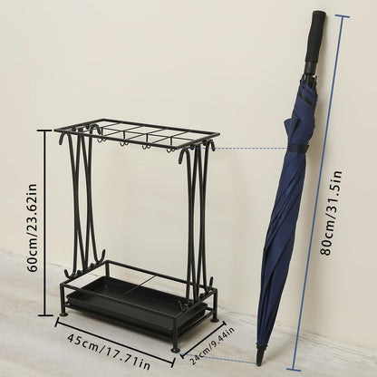 Umbrella Holder, Umbrella Stand Indoor Entryway, Umbrella Holder Outdoor, Umbrella Rack, Metal, Black