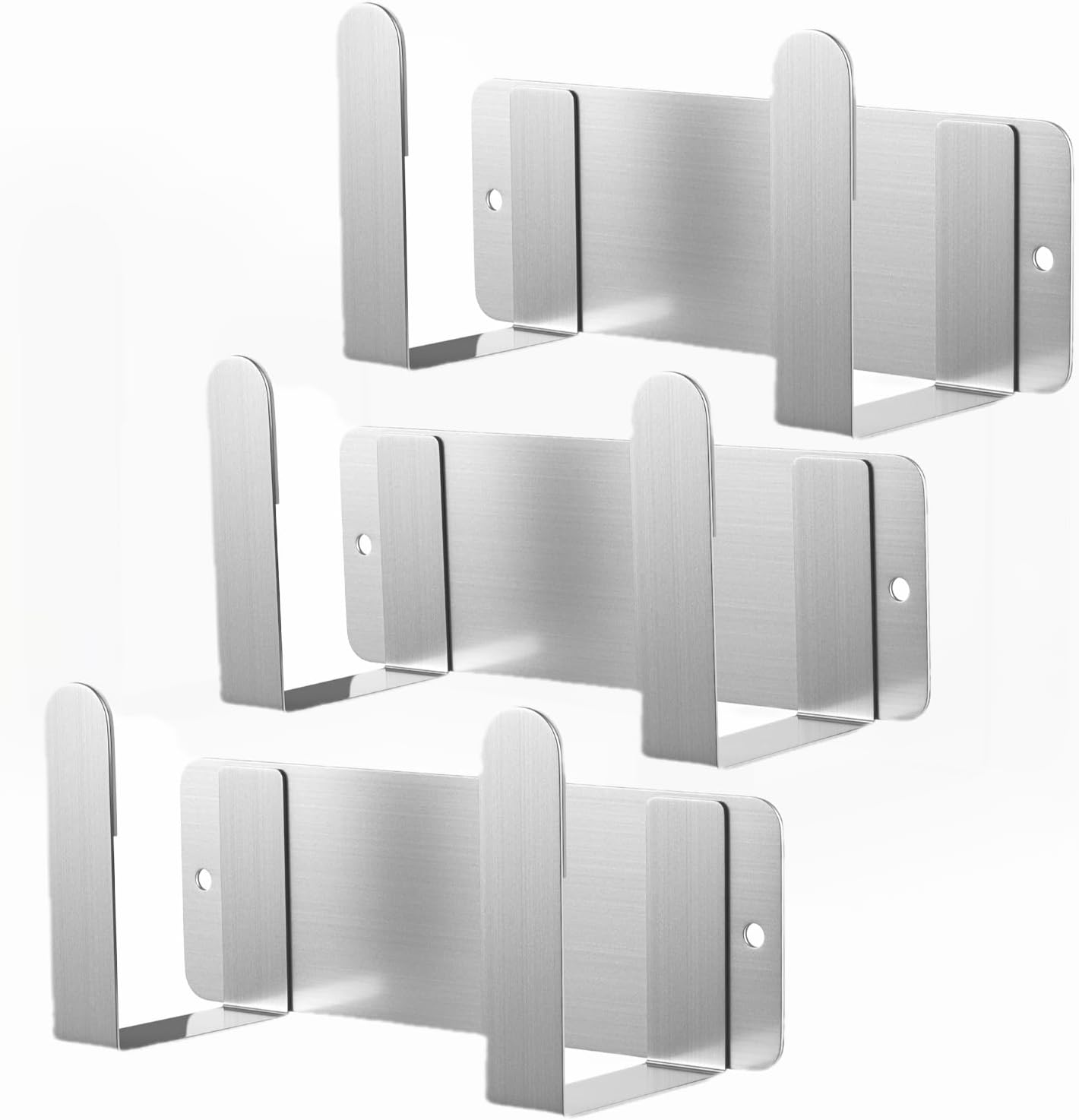 Stainless Steel Wall Mounted Cutting Board Holder Punch-Free Adhesive Multifunctional Kitchen Organizer Pot Lid Storage Rack 7" x 2.3" x 1.8" White