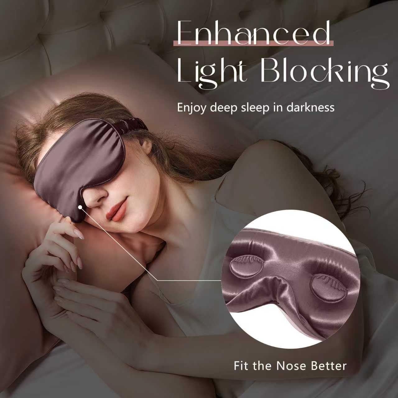 ZIMASILK Adjustable 3D 22 Momme 100% Mulberry Silk Sleep Mask | Upgraded Eye Mask for Sleeping - Soft & Breathable Blindfold - Blackout for Deep Sleeping (Pink)