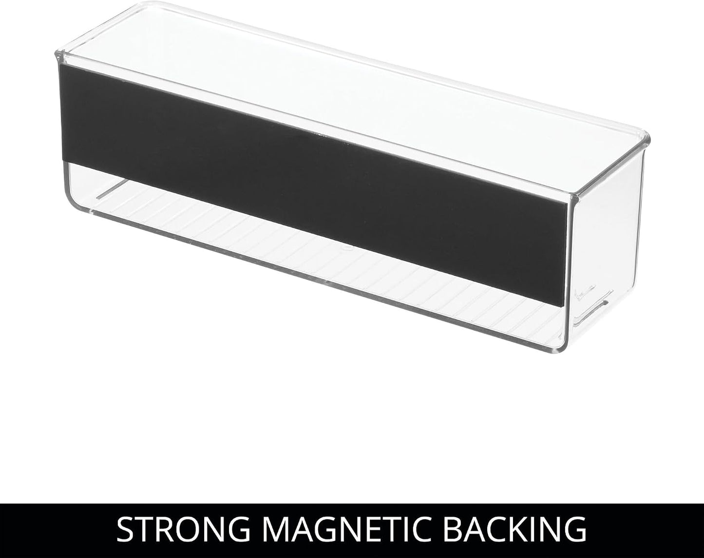 iDesign Magnetic Small Clear Plastic Organizer Bins | Laundry Room Storage