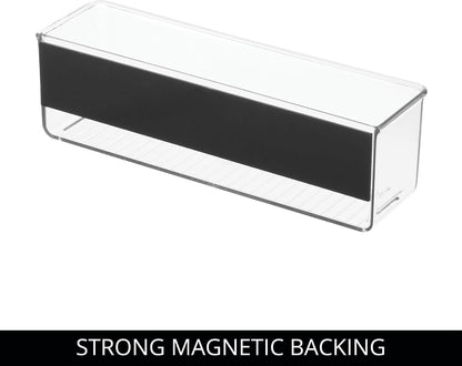 iDesign Magnetic Small Clear Plastic Organizer Bins | Laundry Room Storage