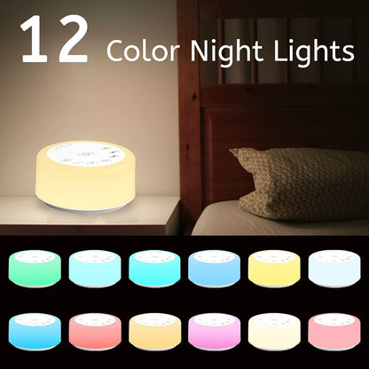 ColourNoise Portable Rechargeable White Noise Machine Mini Small Travel Sound Healing Machine with 30 Soothing Sounds 36 Adjustable Volume Night Light 4 Timer Functions Suitable for Baby Kids Adult