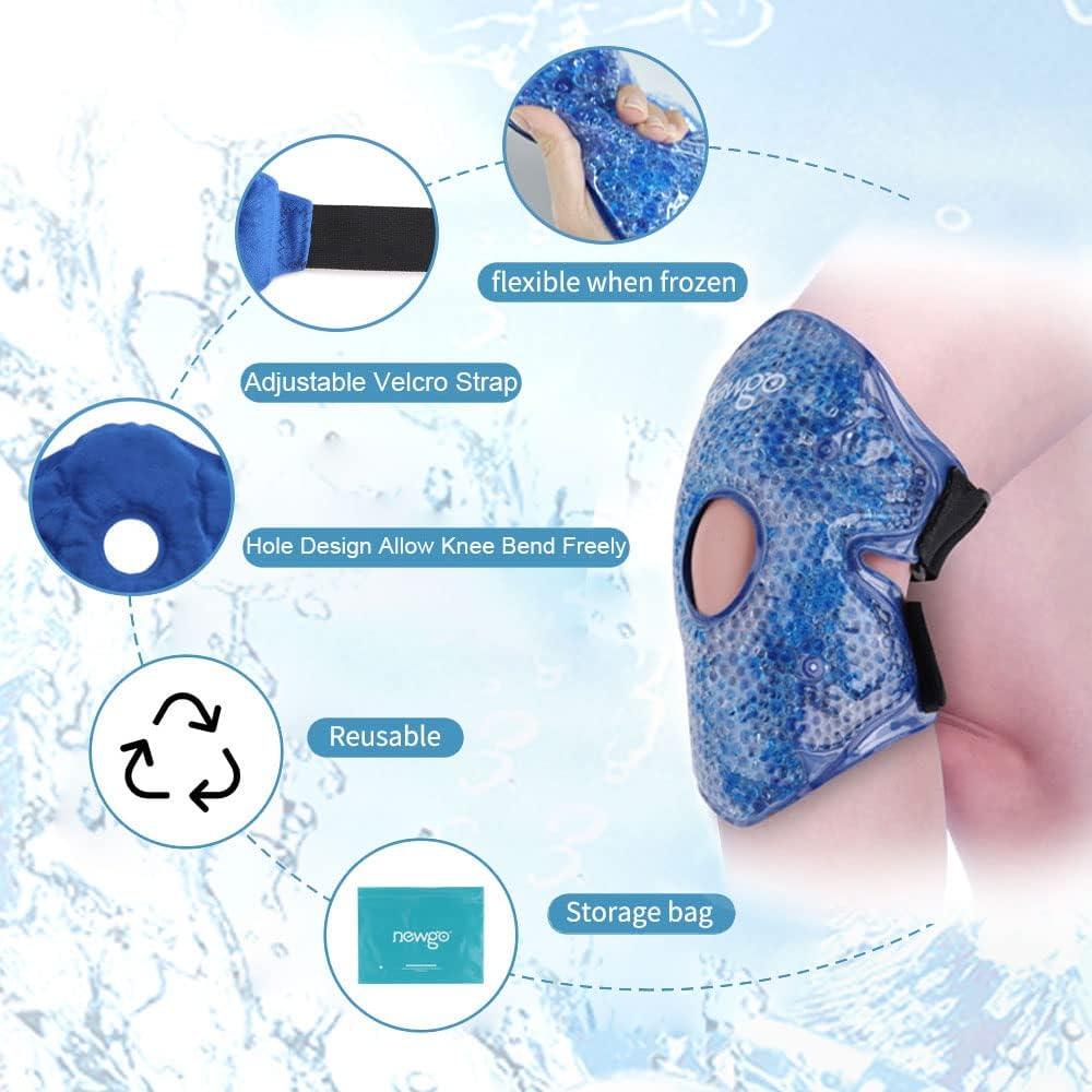 NEWGO Ice Pack for Knee Pain Relief, FSA Eligible, 2 Pack | Cold Therapy Relief, Soothes Knee Replacement Surgery Pain, Arthritis, Swelling, and Bruises