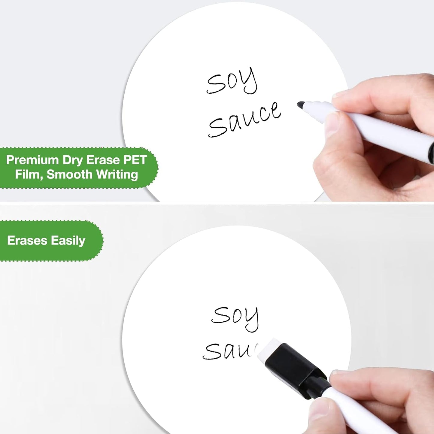 SVNOOC Dry Erase Stickers for Whiteboard Desk Refrigerator Home Office 4x6 in, Reusables Labels for Storage Bins (6 Pack)