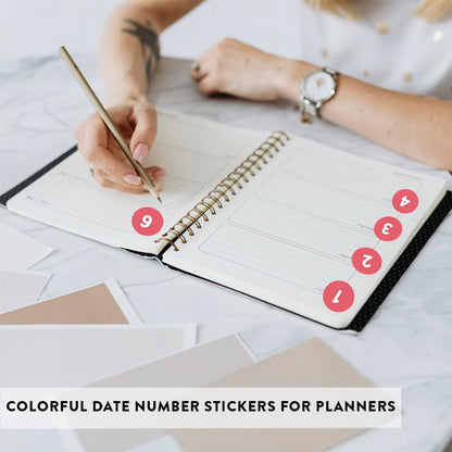 Andaz Press Colorful 7 Days of Week Stickers, Day Week Calendar Stickers for Adults Planner Day Dots Food Labels for Food Containers Date Calendar Planner Stickers Week Day Sticker Labels, 480-Pack