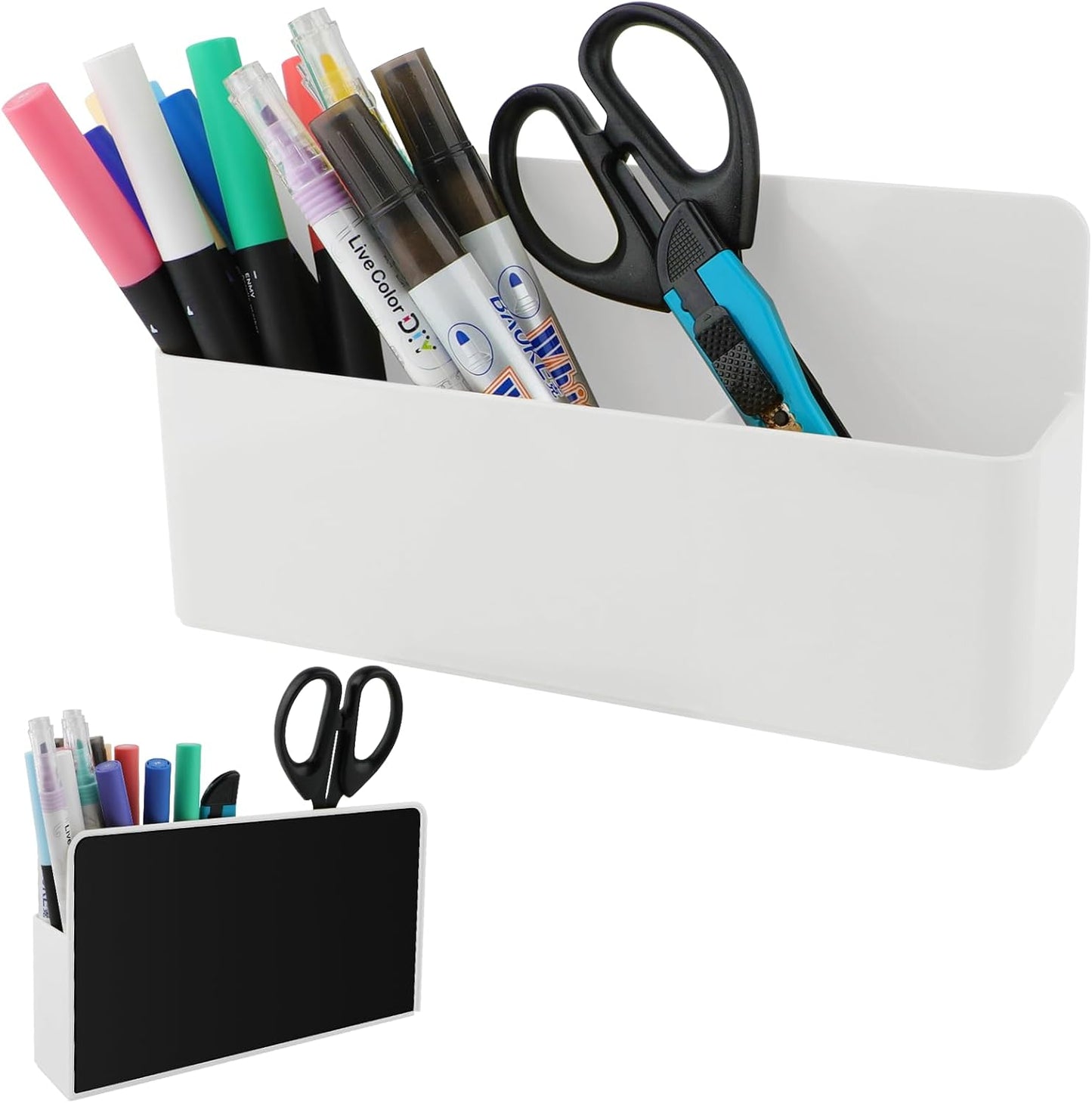 KITANIS Magnetic Pen Holder,2 Pack Magnetic Dry Erase Marker Holder with Generous Compartments,Strong Magnet Storage Marker Pen Pencil Organizer for Refrigerator,Whiteboard,Locker Accessories