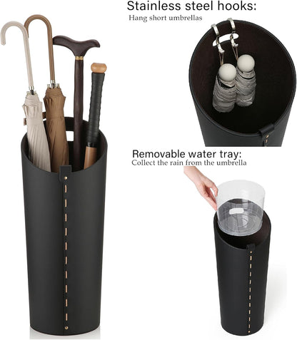 Tall Umbrella Holder White That won't Tip Over and Removable Drip Water Tray Modern Farmhouse Home Decor Umbrella Bucket Rack Can Storage 10 Different Sizes of Golf Umbrellas Canes etc