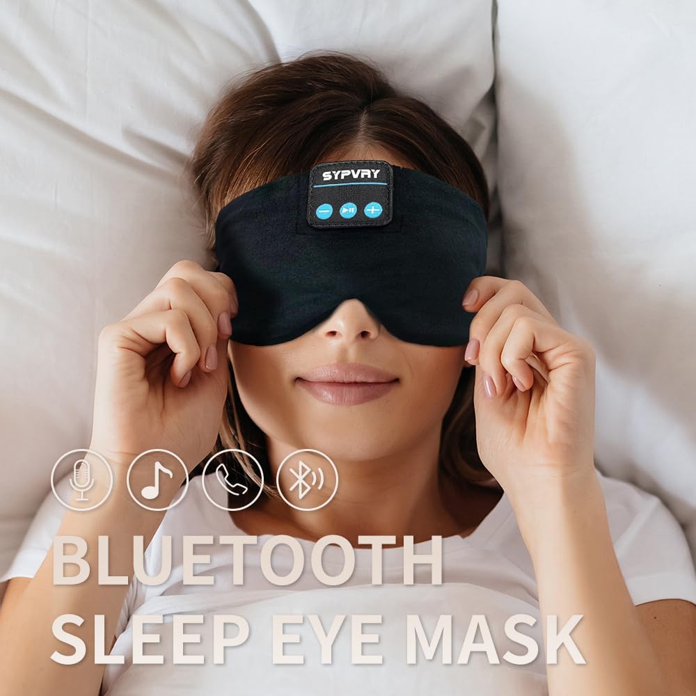 Sleep Mask Bluetooth 5.4 Headphones Soft Wireless Headband Eye Mask Blackout with Microphone (Emerald)