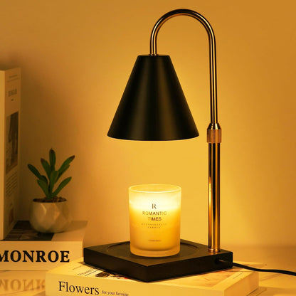 Candle Warmer Lamp Wood with Timer, Dimmable Electric Candle Lamp Warmer for Jar Candles, 2*35 Watt Bulb, Mothers Day Birthday Gifts for Women Men, Decorative Wooden Candle Lamp for Bedroom Home Decor