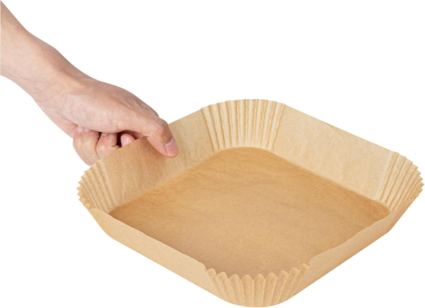Restaurantware-Pastry Tek 8.1 x 5.5 x 1.8 Inch Air Fryer Liners, 100 Rectangle Air Fryer Baskets - No-Stick Silicone Coating, Unbleached, Food-Grade Paper Liners, For Steamer, Microwave, Oven