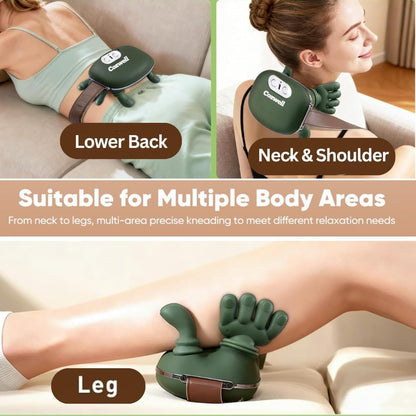4D Wireless Neck Shoulder Massager - Upgraded 5 Mode-Massage System, Extended Battery, BPA-Free, Vegan Leather Strap - Deep Tissue Massage- Portable Shiatsu Massager - Dual Heat
