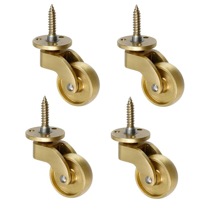 Semetall 4PCS Swivel Caster Wheels Square Cup Furniture Castors (Bronze) | 150kg Load Capacity, with Screws for Piano Feet, Sofa, Table, 1.02 Inch (26mm) Wheels