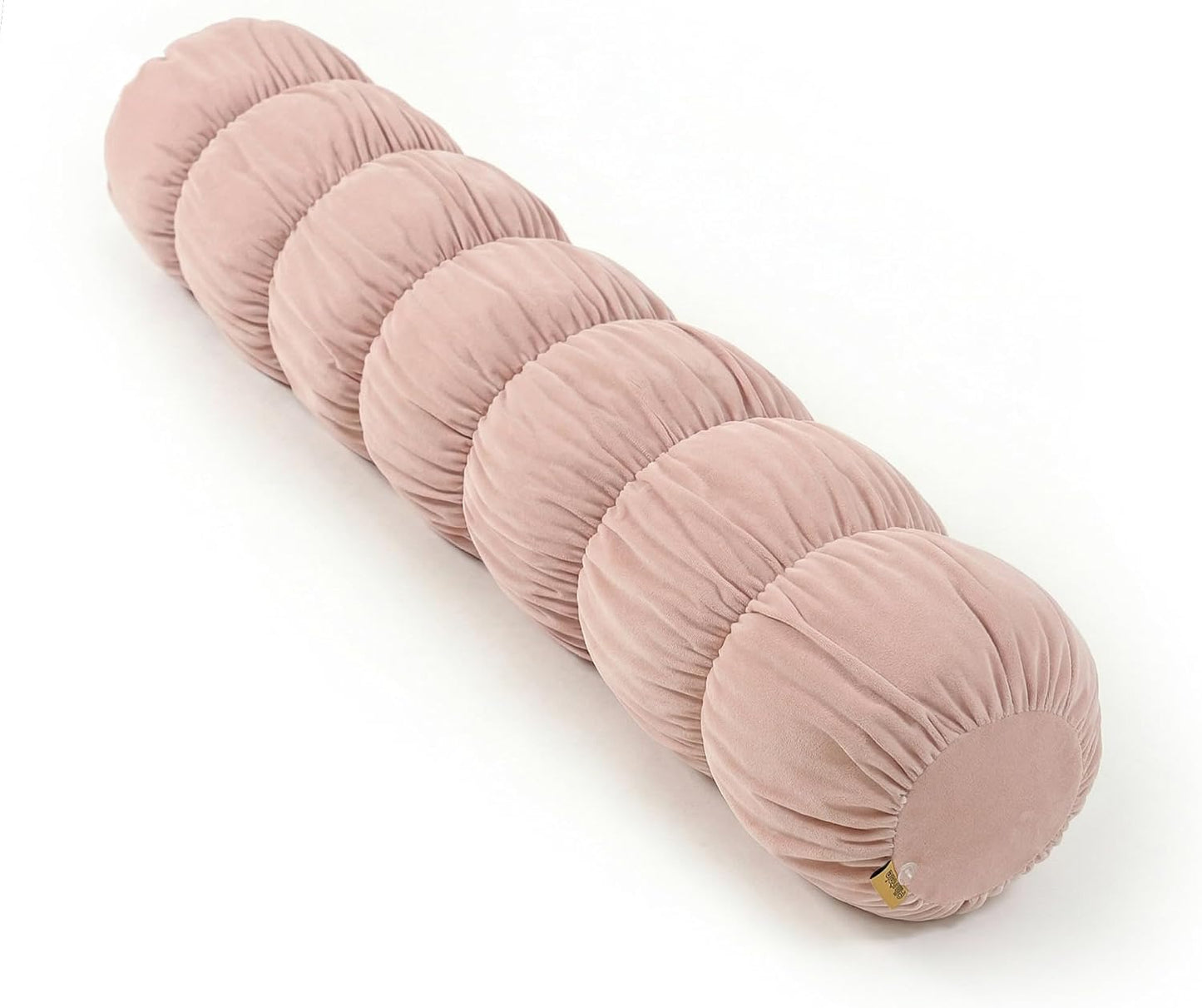 Pat. Pend. Long Bolster Pillow for Bed, Small Body Pillow for Adults, Soft Velvet Washable Cover, Cylinder Pillow for Side Sleepers and Leg Support(Misty White, 39"x 7.87")