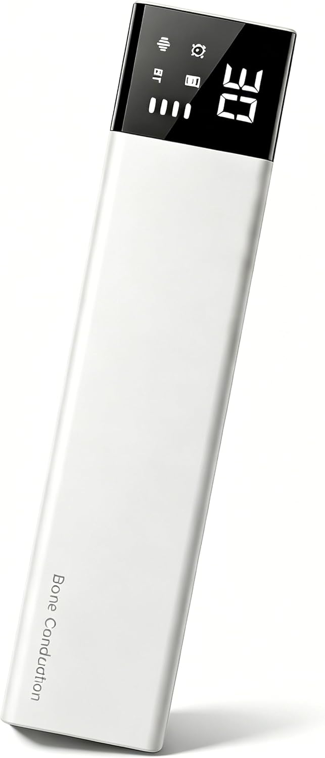 Pillow Speaker for Sleeping - Bone Conduction Under Pillow Speaker (White) | For Side Sleeper, 36 Built-in White Noise, Auto Off Timer, Portable for Home & Travel, Wireless Bluetooth, Supports TF Card