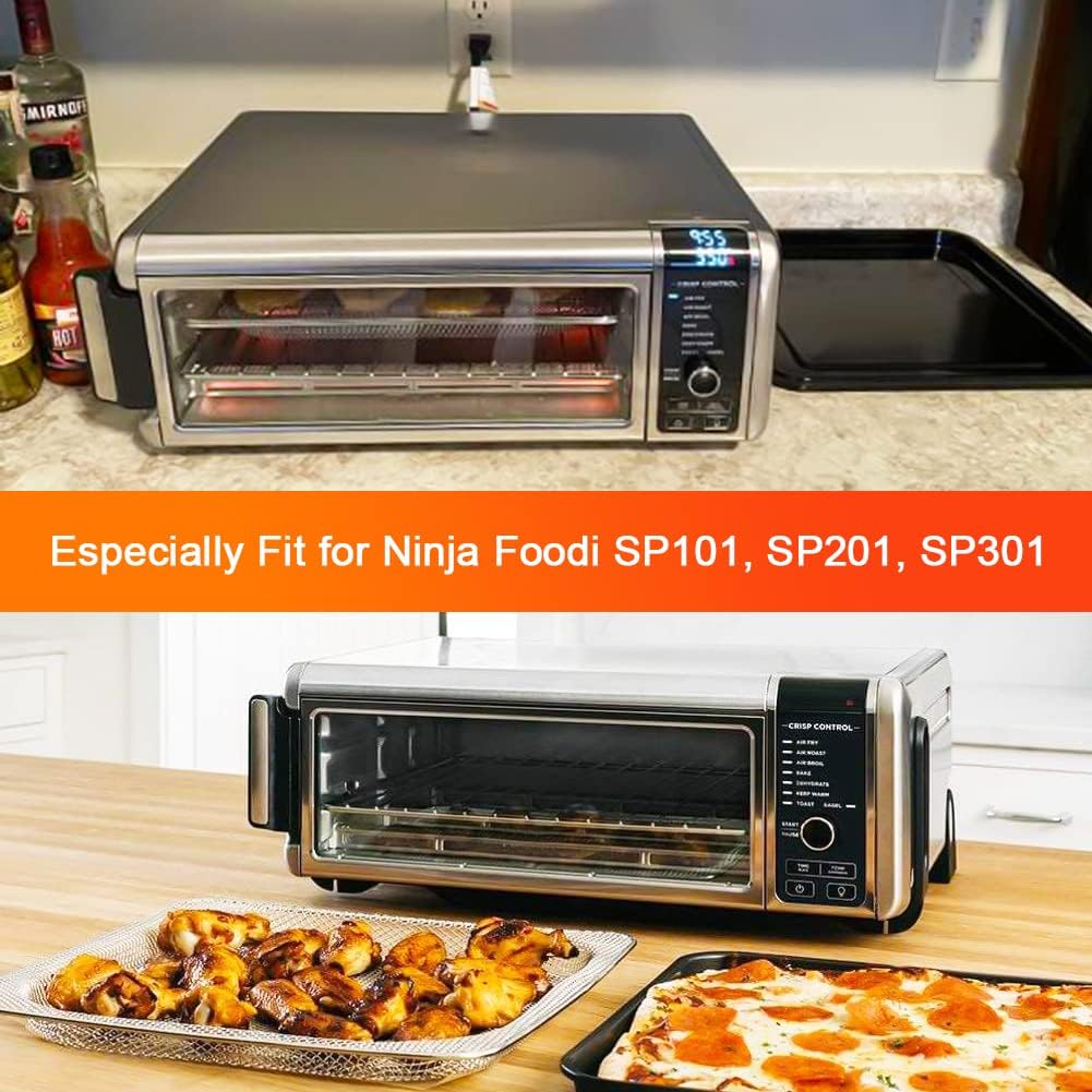 BYKITCHEN Air Fryer Oven Liners, 11x12 Inches, Set of 4, Reusable Toaster Oven Liners, Compatible with Ninja Flip Up SP101 SP201 SP301 Air Fry Oven, Cuisinart Breville Toaster Oven and More