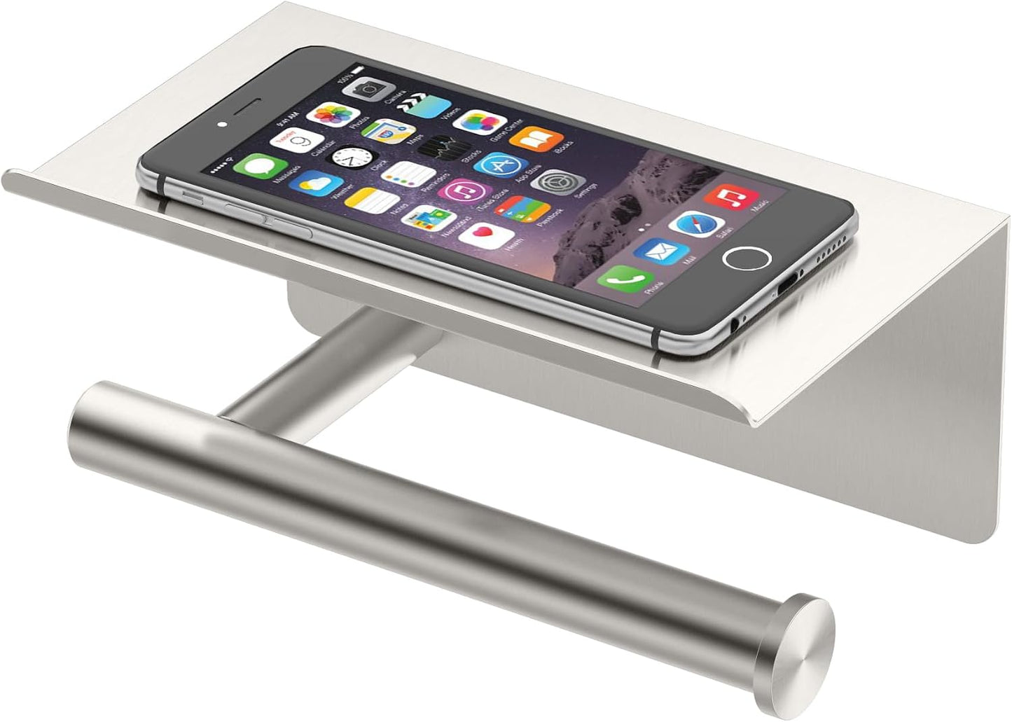 Gatco 1420 Latitude II Toilet Paper Holder with Shelf, Wall Mounted Bathroom Tissue Holder, Chrome
