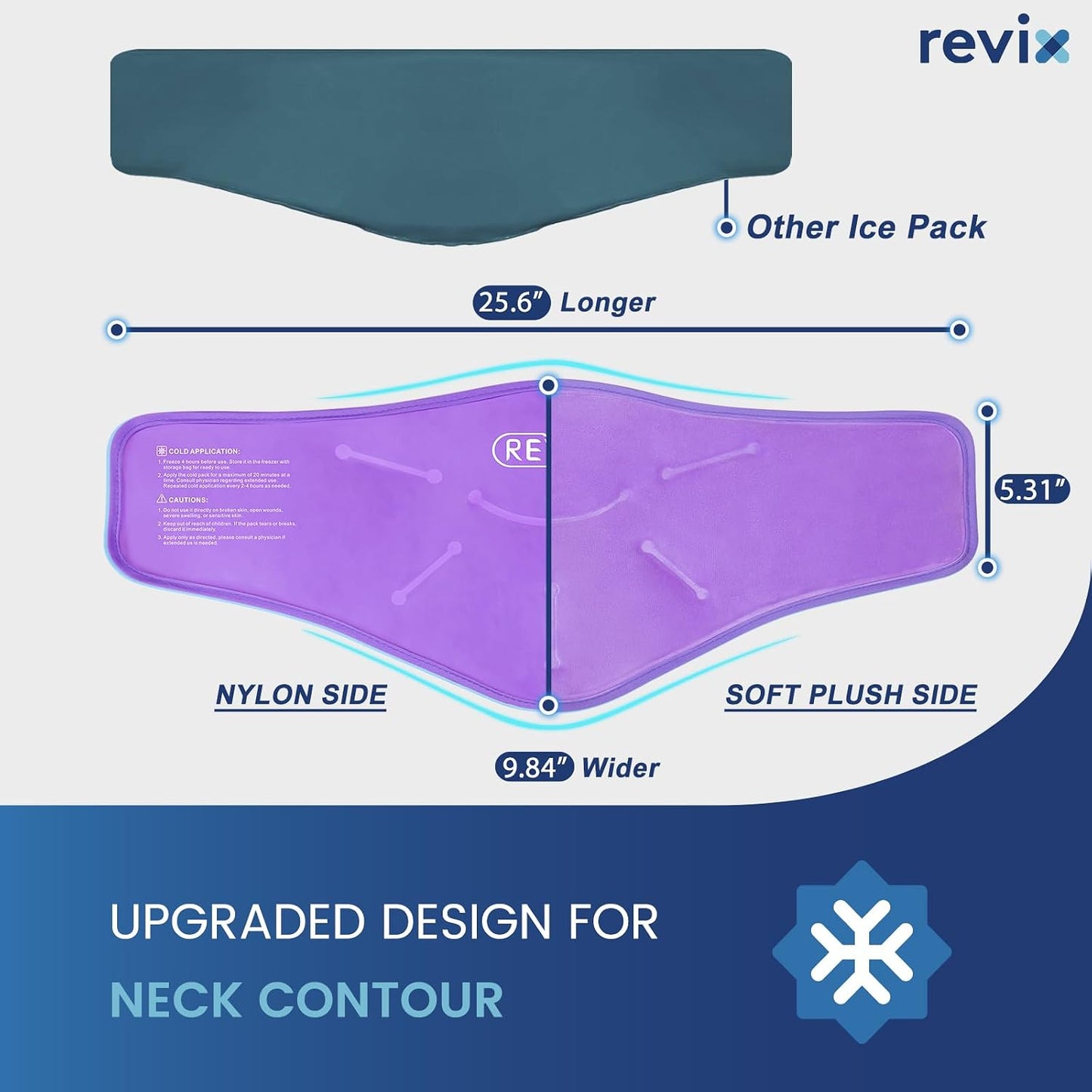 REVIX Neck Ice Pack Wrap – Reusable Hot Cold Gel Pack for Neck and Shoulder, Large Flexible Design with Soft Plush Lining, Cervical Gel Ice Wrap Ideal for Post-Workout Recovery, Fatigue & Relaxation