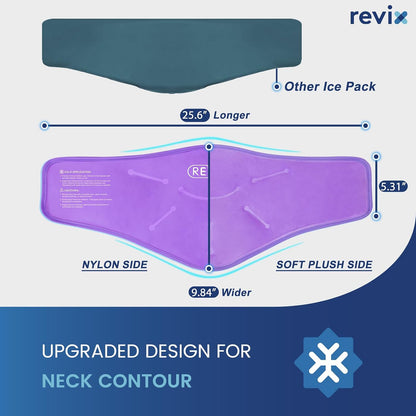 REVIX Neck Ice Pack Wrap – Reusable Hot Cold Gel Pack for Neck and Shoulder, Large Flexible Design with Soft Plush Lining, Cervical Gel Ice Wrap Ideal for Post-Workout Recovery, Fatigue & Relaxation