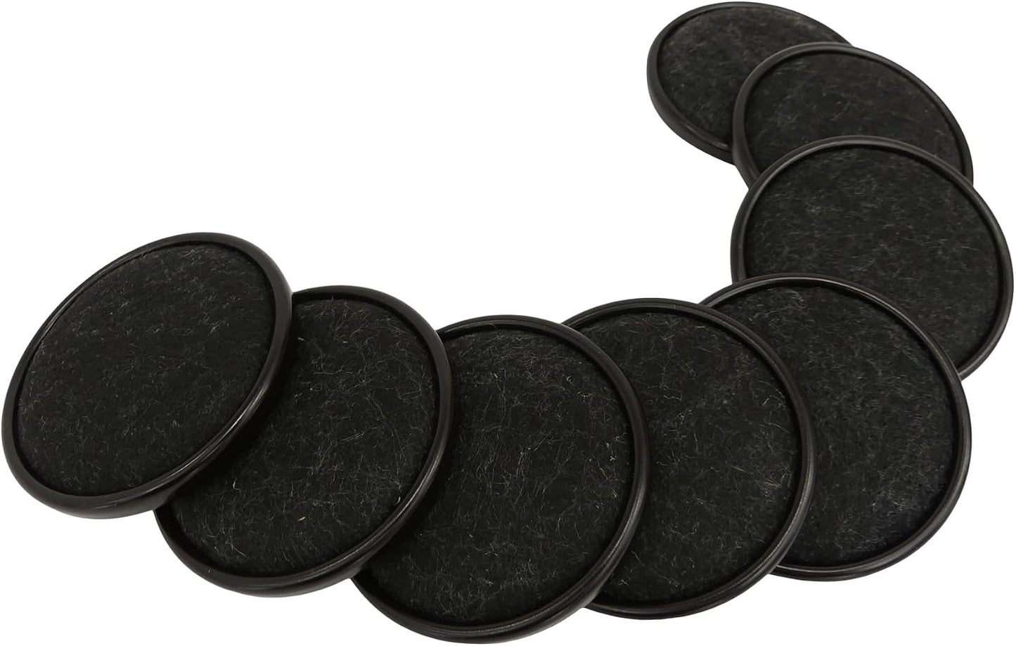 Tech Team #00933 3" Steel Furniture Caster Cups with Carpet Bottom, Heavy-Duty Floor Protectors for Hardwood, Tile, Vinyl & Carpet, Beds, Sofas & Tables, 8-Piece Set