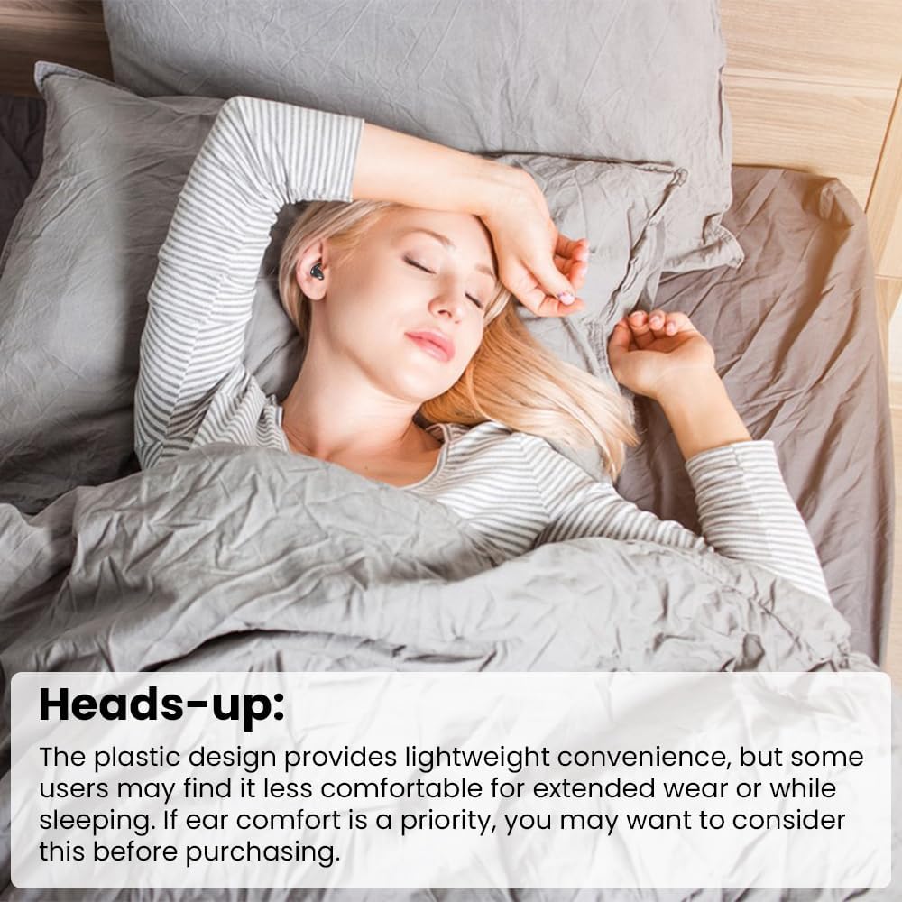Piluyaa Sleep Earbuds Bluetooth in Ear Light-Weight Headphones, Mini Invisible Earplugs Small Design for Side Sleepers, 58H Playtime with Charging Case, Clear Calls& Noise Block-Black