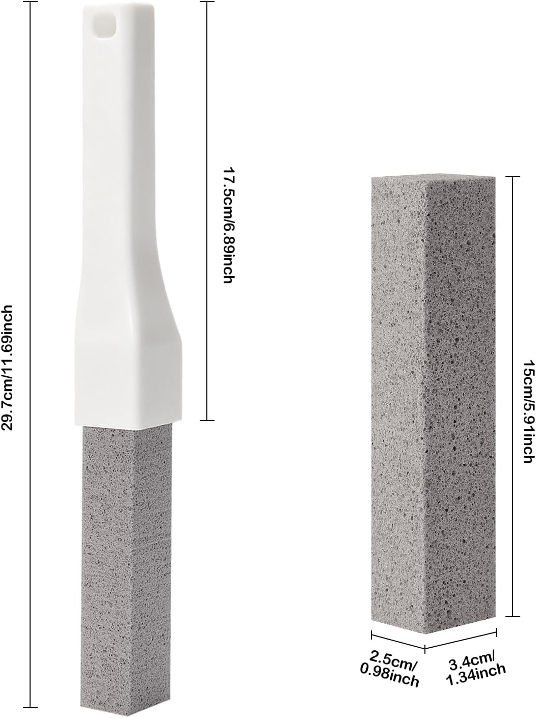 Pumice Stone Toilet Bowl Cleaner with Handle for Hard Water & Rust | Toilet Pumice Stone for Hard Water Ring, Rust Stains, Toilet Bowls and Sinks