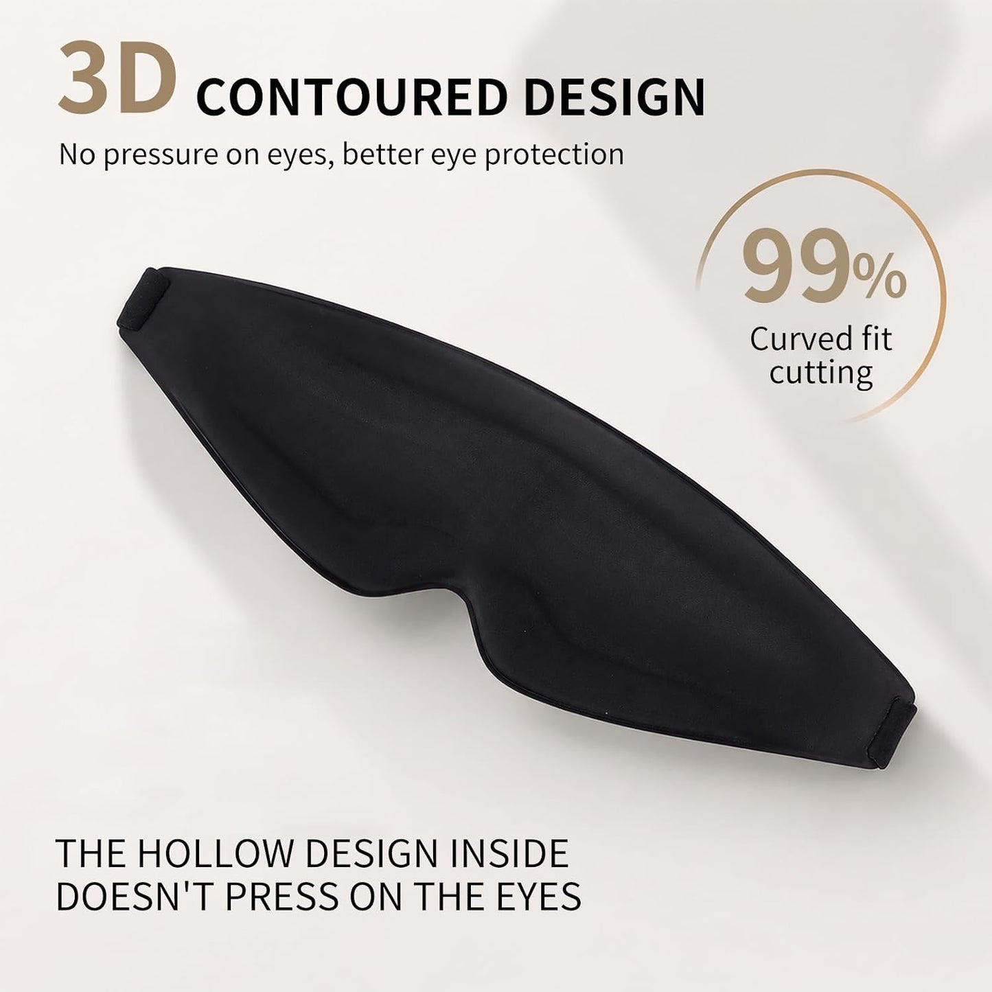 Sleep Mask 3D Contoured Memory Foam Eye Mask, Zero Pressure Light Blocking, Adjustable Breathable for Side Sleepers & Travel，Moonlit Lavender