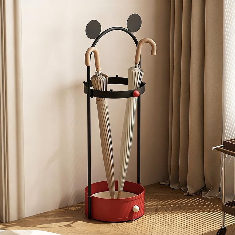 Umbrella Holder with Drip Tray & Hooks, Metal Umbrella Stand for Entryway | Freestanding Umbrella Rack Storage, Umbrella Organizer For Indoor Home Living Room Hotel Decor, Canes Walking Sticks Holder