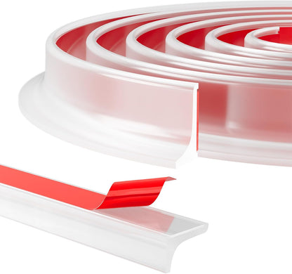 Duzzy Shower Threshold Water Dam Guard, Silicone Rubber Shower Door Bootom Seal Strip for Walk in Shower (39 Inch, Clear)