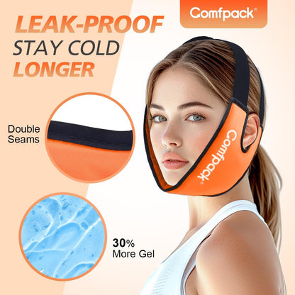 Comfpack Wisdom Teeth Ice Pack Head Wrap,Soft Double Side Jaw Face Ice Pack | Extra Large Jaw & Chin Ice Pack, Reusable Gel Hot Cold Therapy for TMJ, Oral Surgery, Face Swelling, Tonsillectomy Recovery