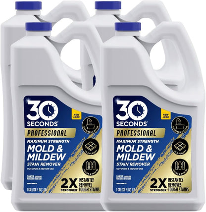 30 SECONDS Pro Mold & Mildew Stain Remover, Scrub-Free Formula, 32 Oz | Scrub-Free Formula, mold and mildew remover, mildew removal spray, mold killer, mold spray