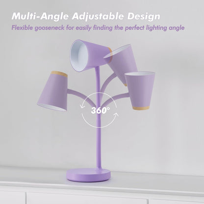 EJIAXIN Clip on Desk Lamp for Home Office - Small LED Touch Dimmable Reading Light for College Dorm Room - Adjustable Flexible Gooseneck Clamp Light Table Lamp for Bedside Bedroom Bed Headboard White