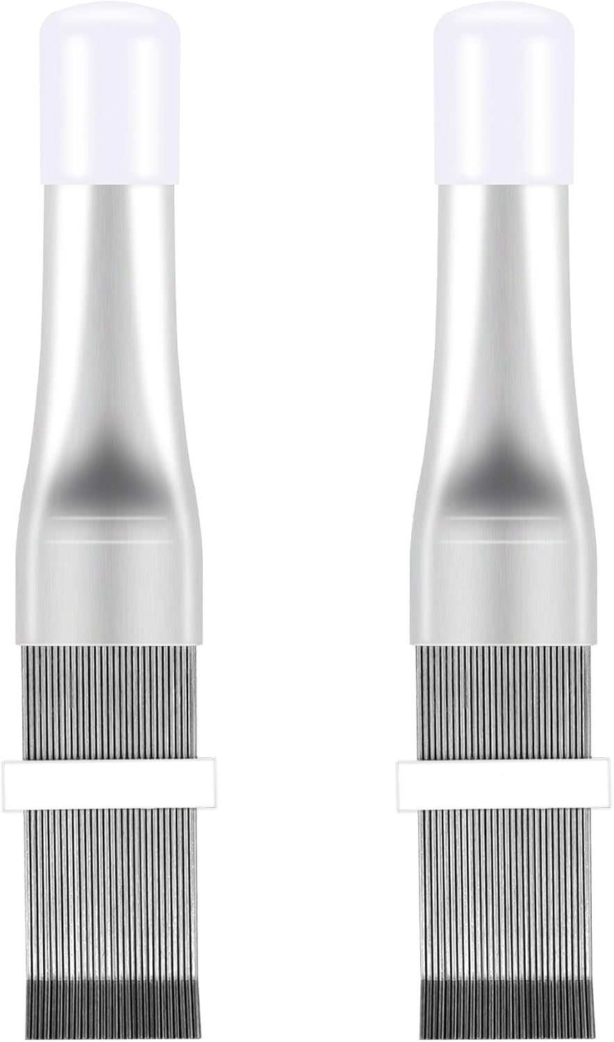 2Pcs Air Conditioner Fin Comb Cleaner kit AC Coil Cleaning Brush Condenser Fin Straightener AC Evaporator Comb Radiator Repair Clean Tool