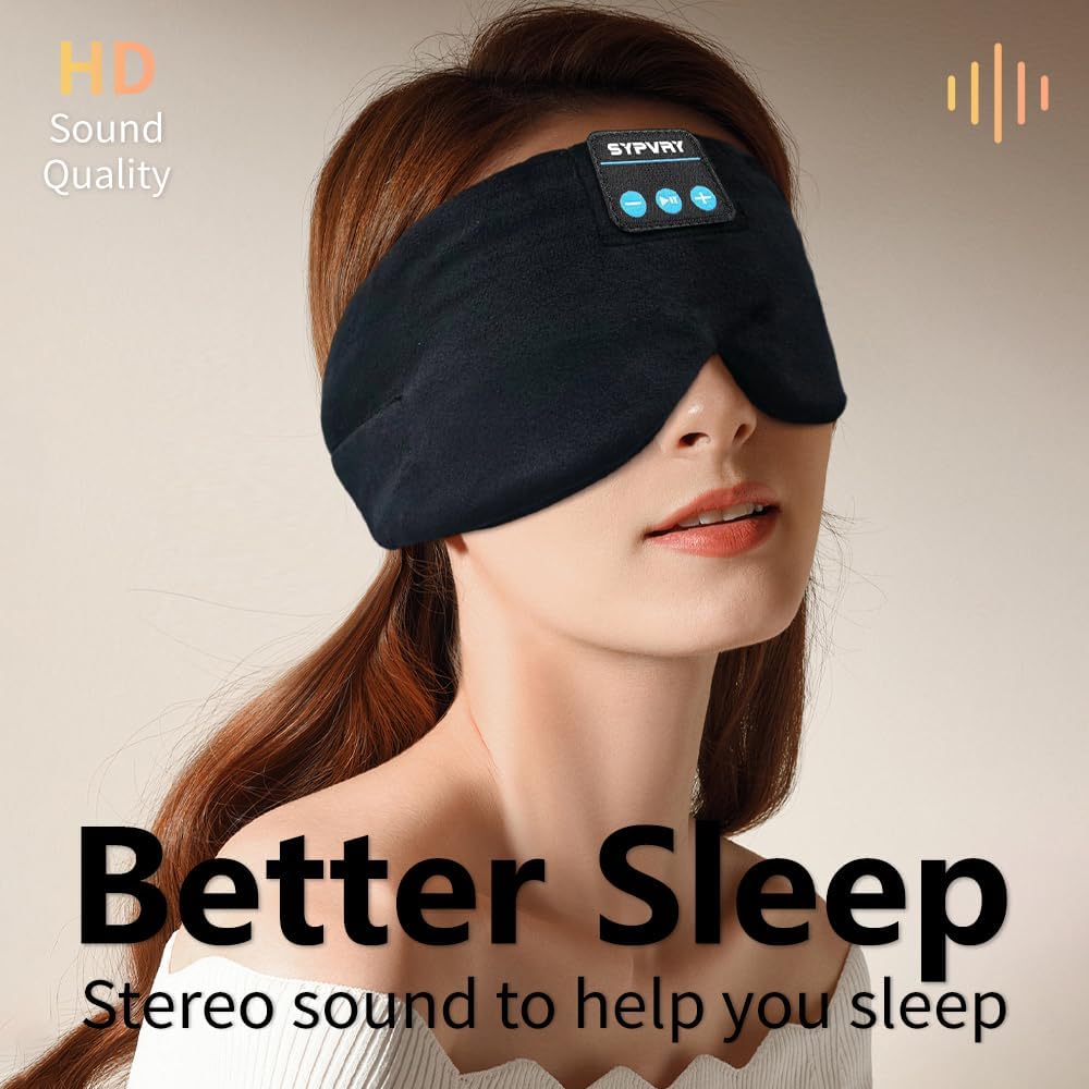 Sleep Mask Bluetooth 5.4 Headphones Soft Wireless Headband Eye Mask Blackout with Microphone (Emerald)