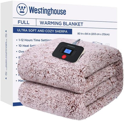 Westinghouse Electric Blanket Heated Throw, 6 Heat Settings, Grey
