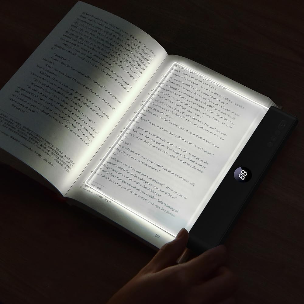 Book Light for Reading in Bed at Night Flat Reading Lights, Pink