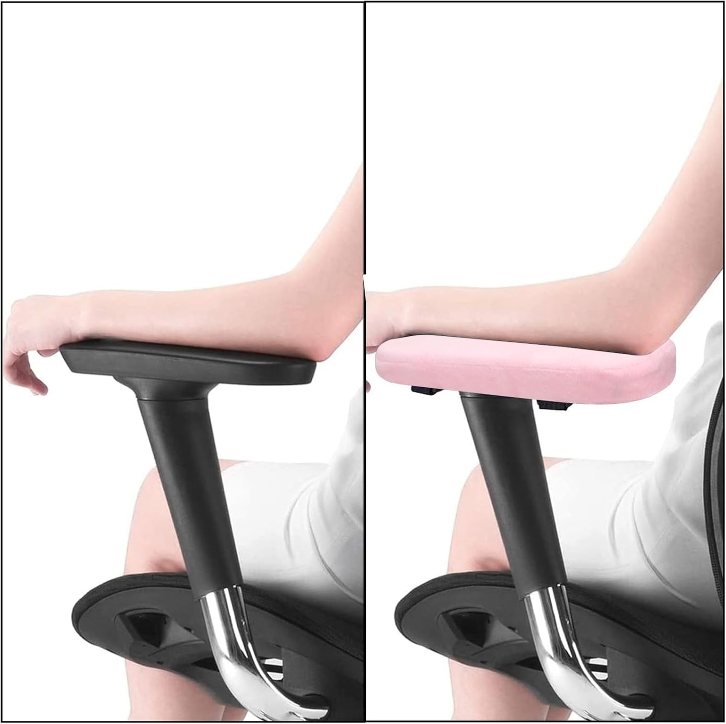 MOSISO Chair Armrest Pads, Home/Office Chair Arm Rest Covers, Black | 2 Pack Memory Foam Comfy Computer Gaming Elbow Cushion, Removable Washable Elbow, Support Forearm Pressure Relief