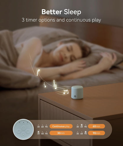 Dreamegg Portable White Noise Machine, 1000mAh Battery, Travel Sleep, Cream | Egg-Sized, 16 Sounds, USB-C, Timer, Baby & Adults, Office Privacy, Gift Use
