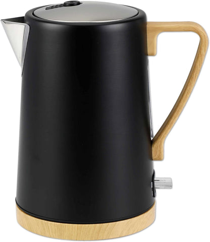 1.0L 1500W Gooseneck Electric Kettle - Stainless Steel Interior - Rapid-Boil - Auto Shut-Off, Boil-Dry Protection, Temperature Control, LED Indicator - Black by The Display Guys