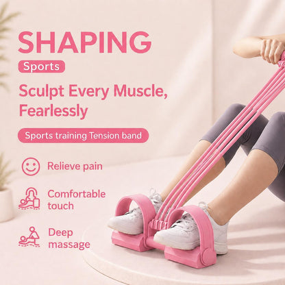 2026 NEW Pedal Resistance Band with Handle,8 Tube Detachable Elastic 3-in-1 Multifunctional Foot Pedal Resistance Assistance Expander for Foot Pedal Pull, Back Stretch & Chest Expand