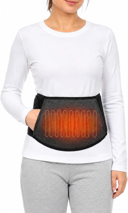 Heated Waist Belt, Cordless Lower Back Heating Pad, Black